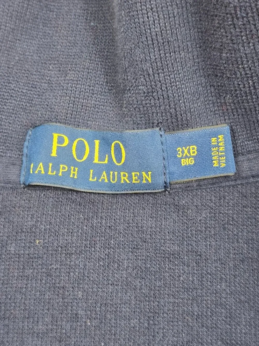 Polo Ralph Lauren Mens 3XB Big Navy Blue 1/4 Zip Pullover Sweater 100% Cotton